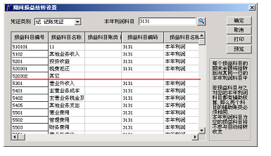 新增的明细科目没有进行期间损益结转设置